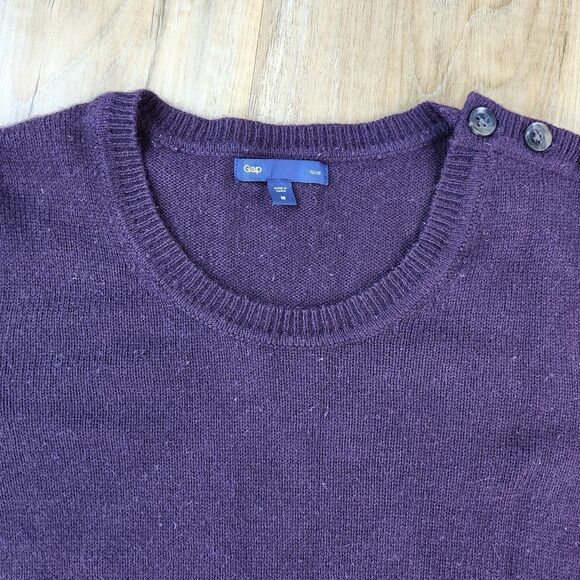 🐞Gap Plum Luxe Angora Rabbit Hair Blend Long Sleeve Sweater Medium - Picture 3 of 7